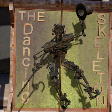The Dancing Skeleton sign from Kenshi